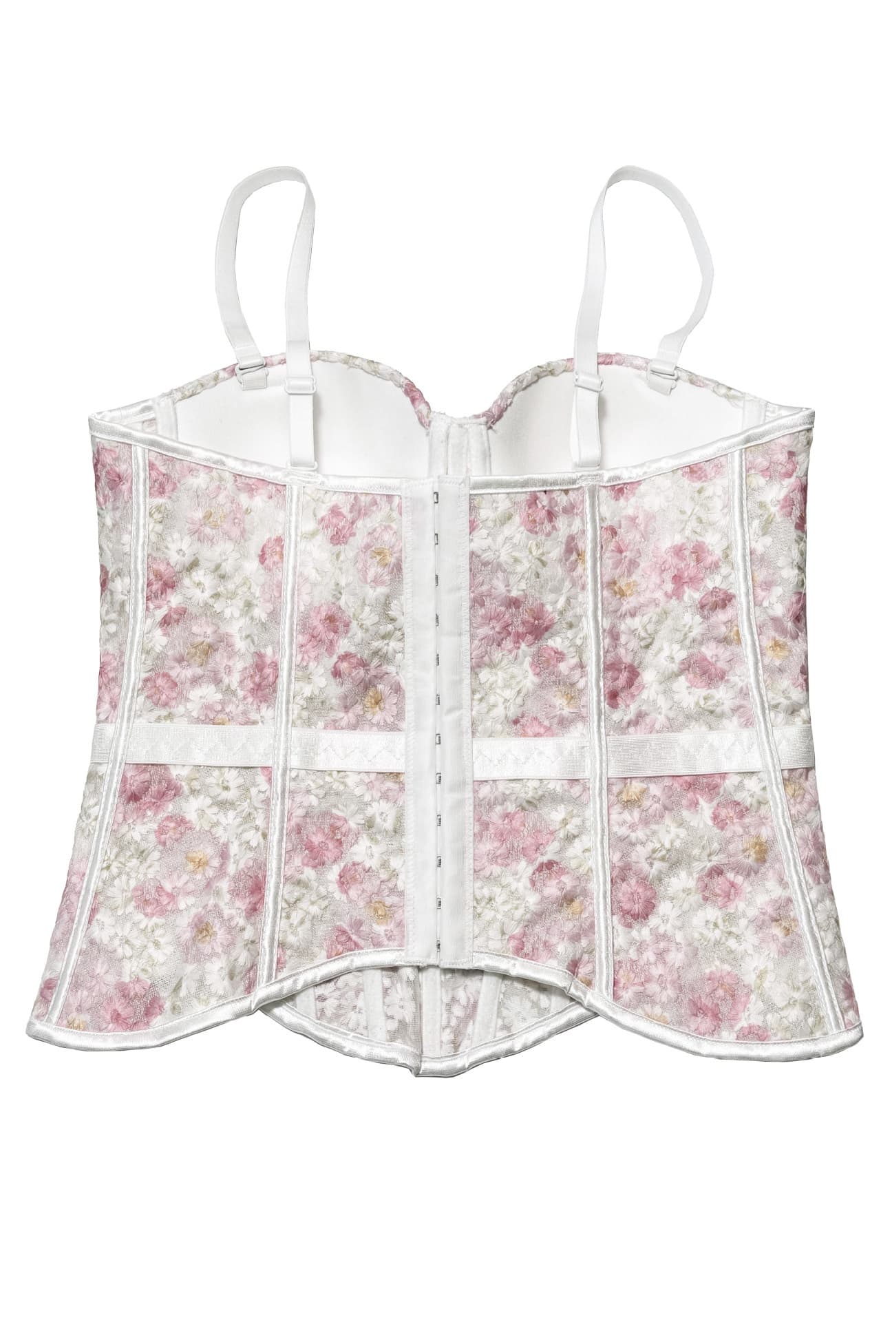 Pink Floral Embroidered Lace Fitted Top