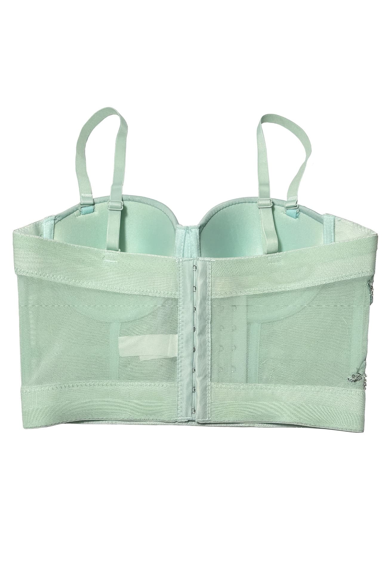 Cyan Tulle Floral Corset Top