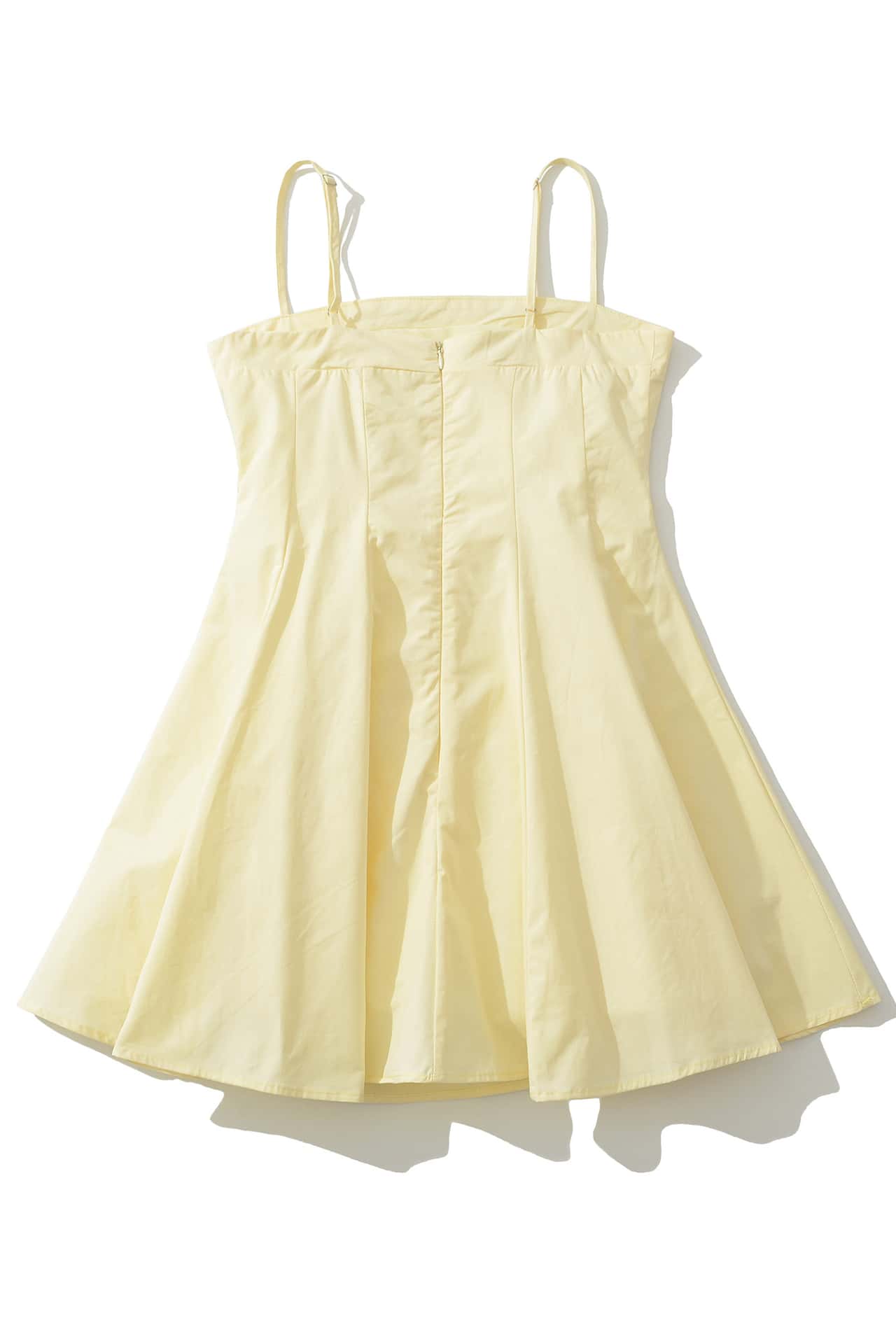 Yellow Straps Pleated A-line Dress