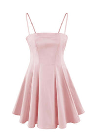 Yellow Straps Pleated A-line Dress