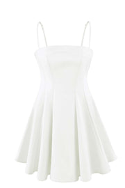 Yellow Straps Pleated A-line Dress
