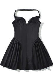 Black Off the Shoulder A-line Short Dress
