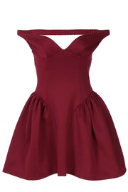 Black Off the Shoulder A-line Short Dress