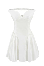 Black Off the Shoulder A-line Short Dress