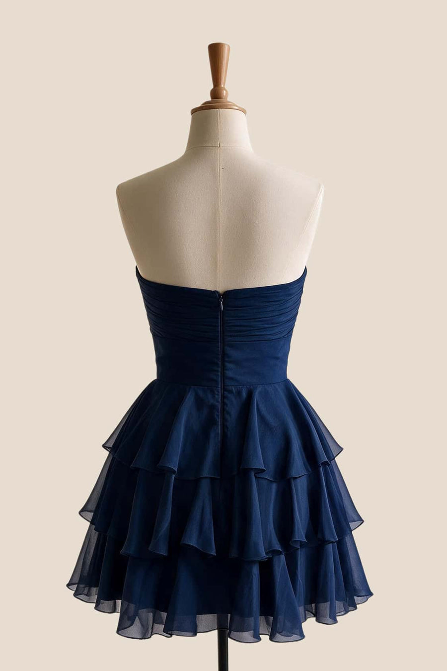 Lavender Rosette Cutout A-line Ruffle Dress