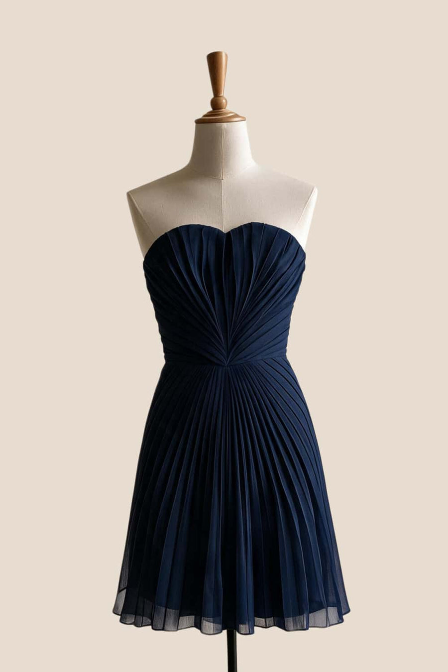 Light Blue Pleated Sweerheart A-line Dress
