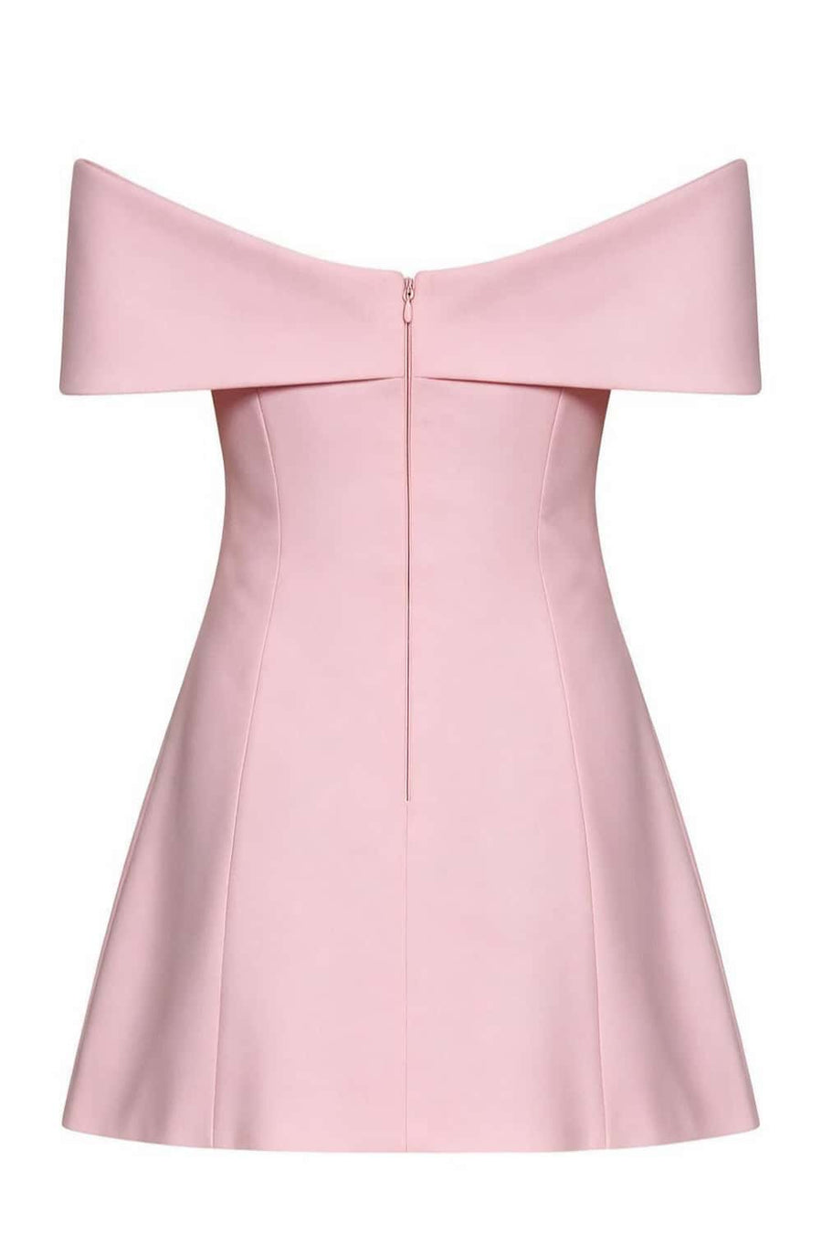 Pink Off the Shoulder Bow A-line Short Dress