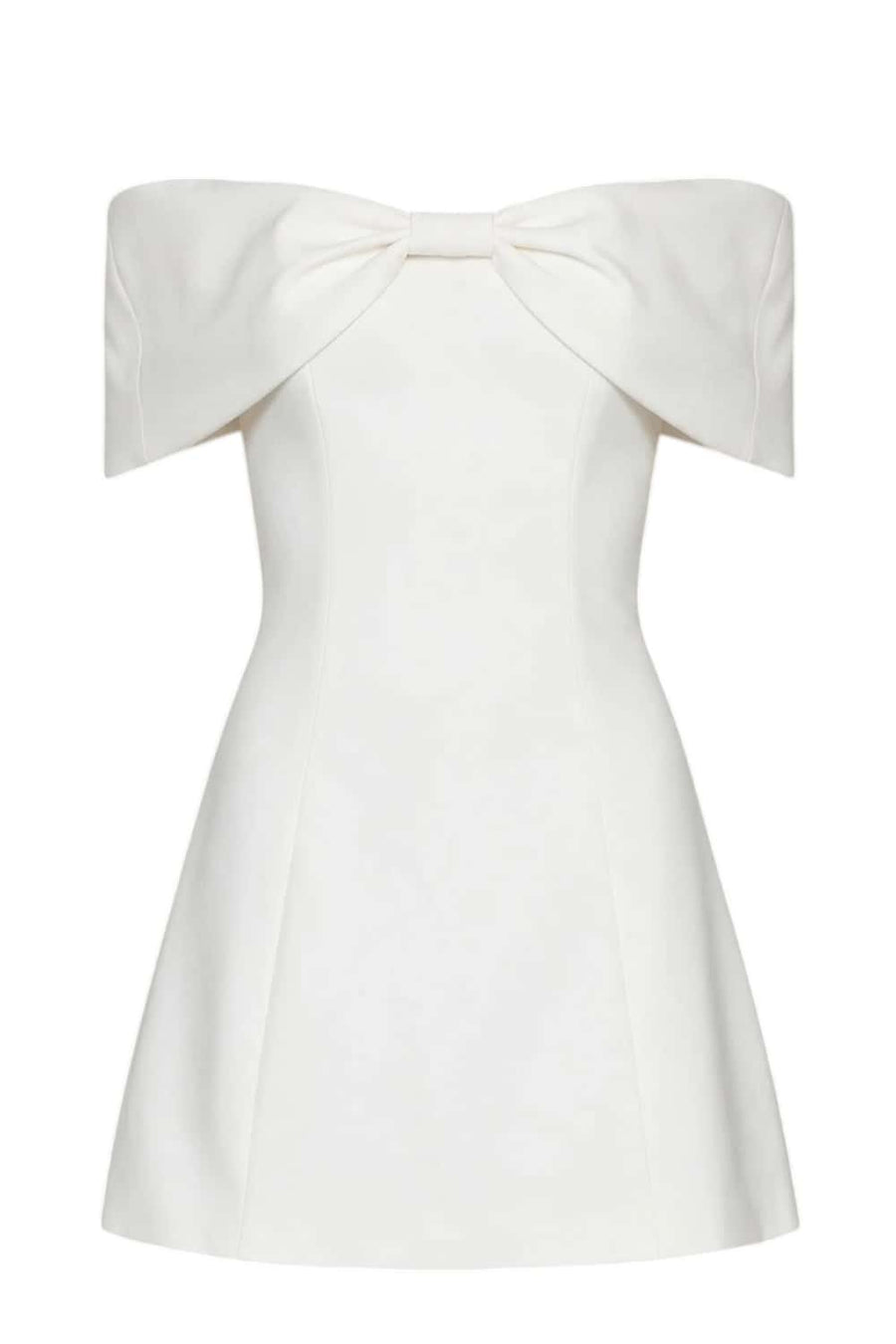 Pink Off the Shoulder Bow A-line Short Dress