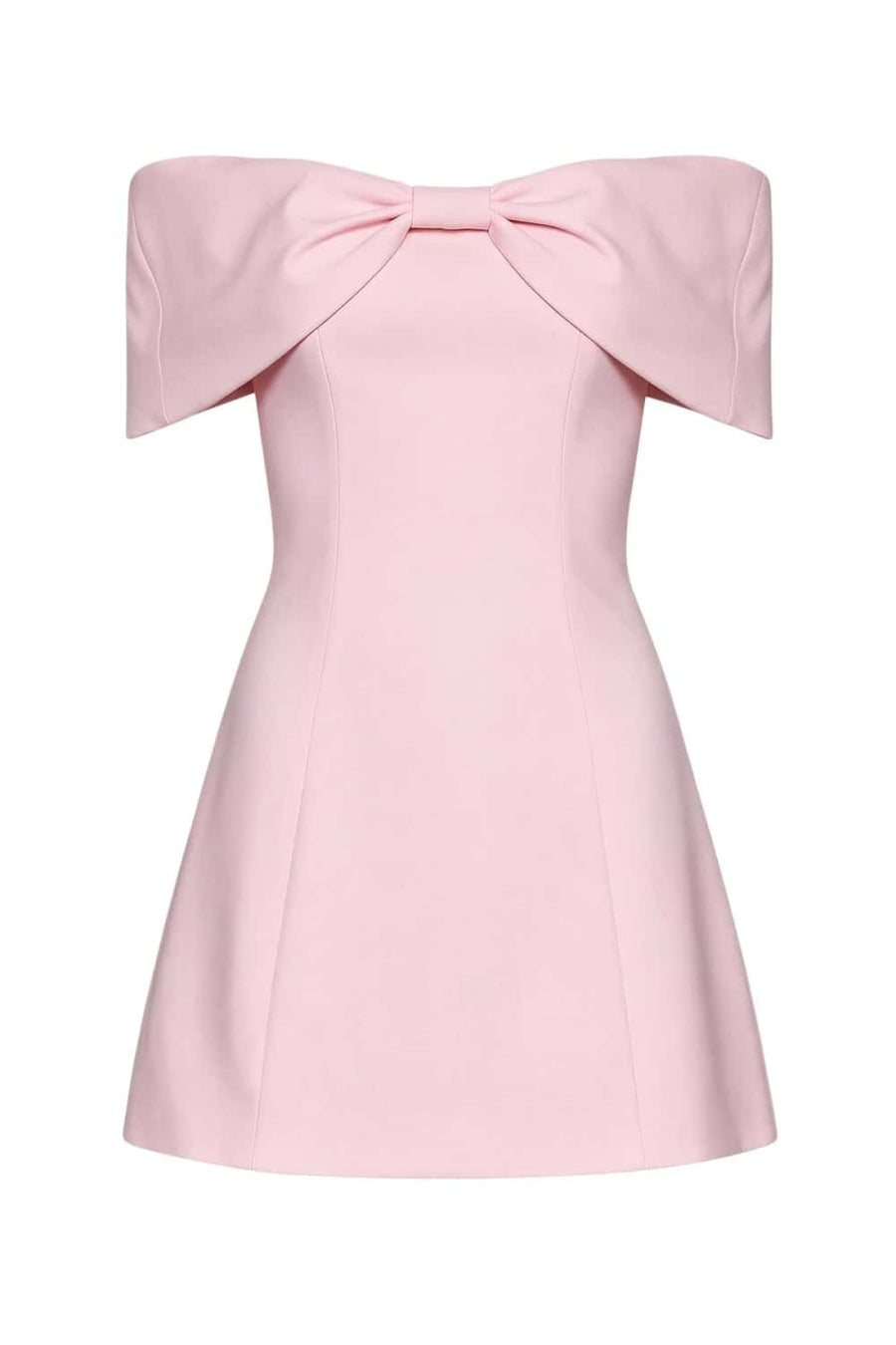 Pink Off the Shoulder Bow A-line Short Dress