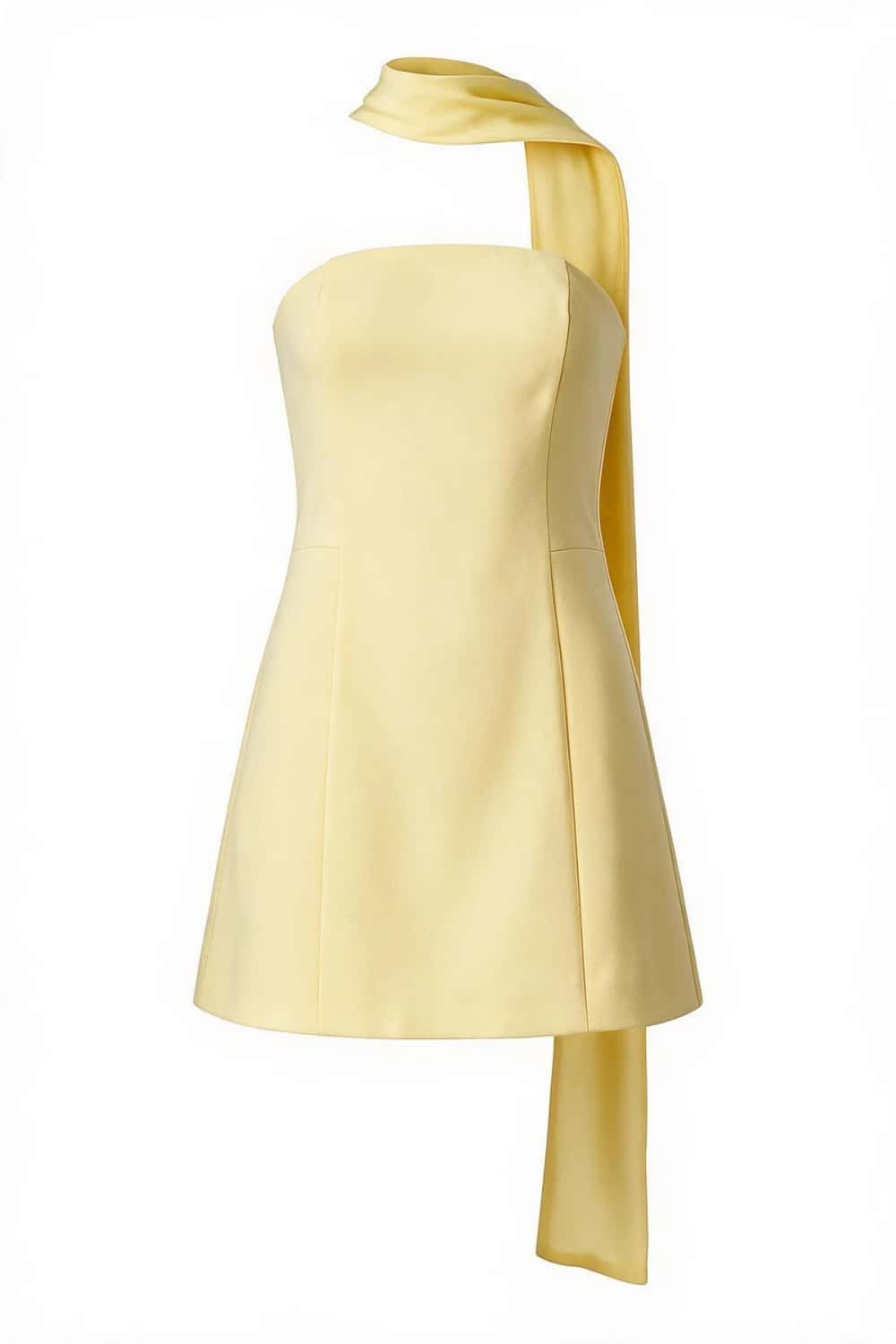 Sage Strapless Short Scarf Dress