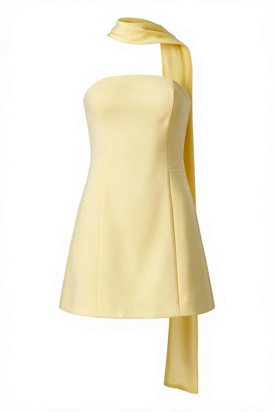 Sage Strapless Short Scarf Dress