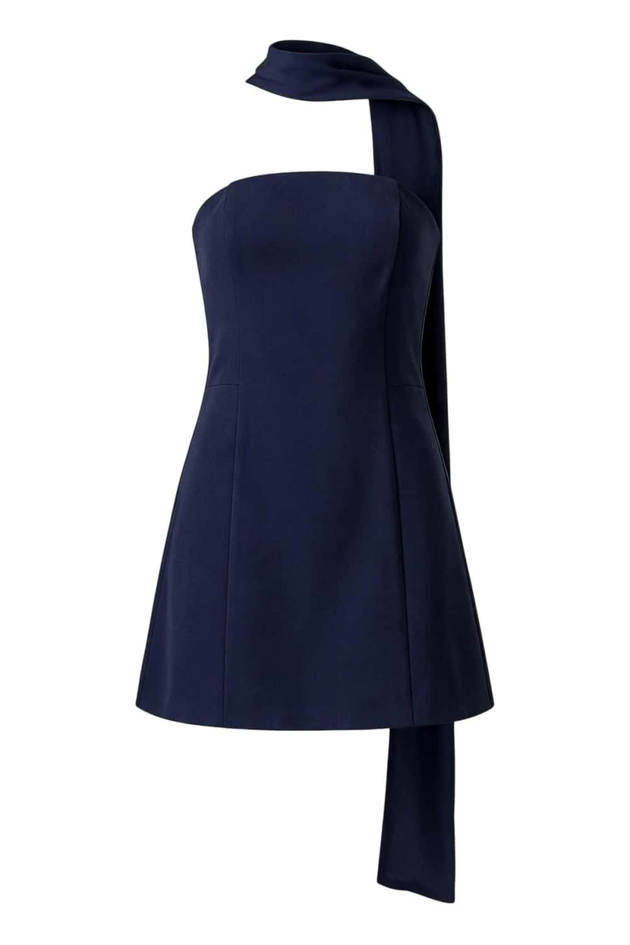 Aqua Strapless Short Scarf Dress
