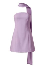 Aqua Strapless Short Scarf Dress