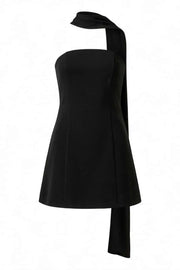 Sage Strapless Short Scarf Dress