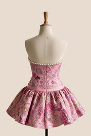Rose Jacquard A-line Short Princess Dress