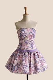 Rose Jacquard A-line Short Princess Dress