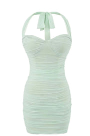 Mint Halter Bodycon Short Dress