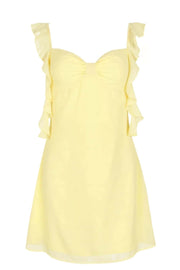 Sky Blue Ruffle Straps Short Chiffon Dress