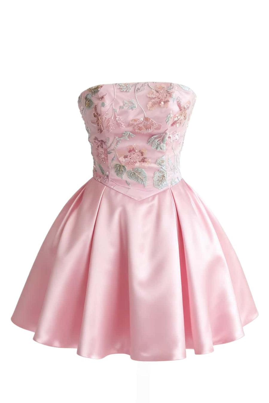 Floral Sequin Embroidery A-line Corset Short Dress