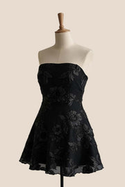 Lavender Strapless Appliques Short Dress