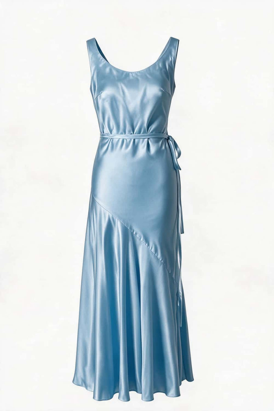 Straps Yellow Open Back Long Dress with Belt