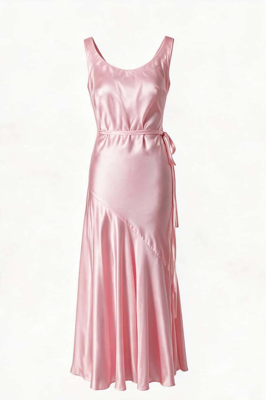 Straps Yellow Open Back Long Dress with Belt