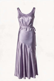 Straps Yellow Open Back Long Dress with Belt