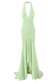 Halter Mint Green Mermaid Dress