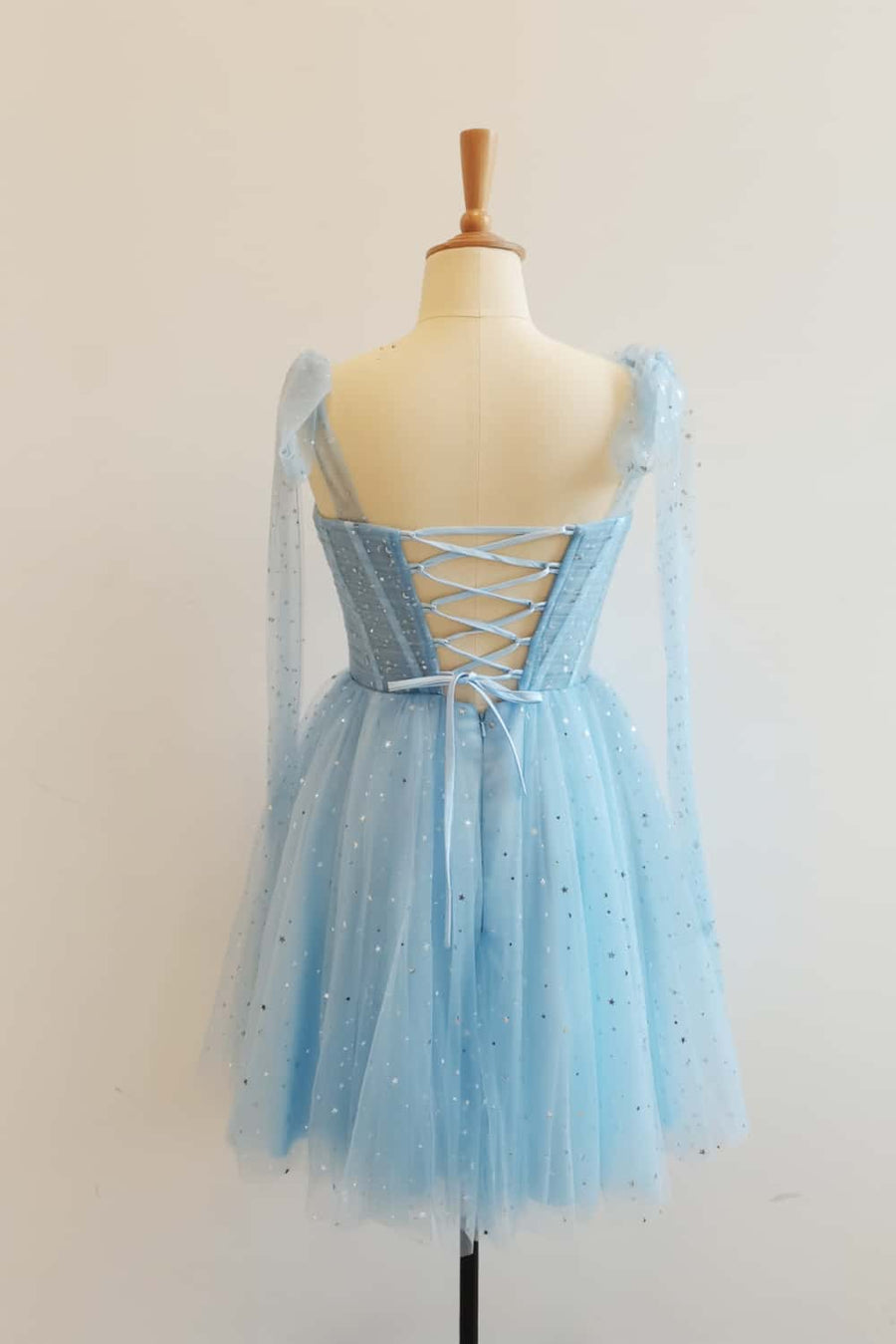 US 4 Twist Blue Starry Short Dress