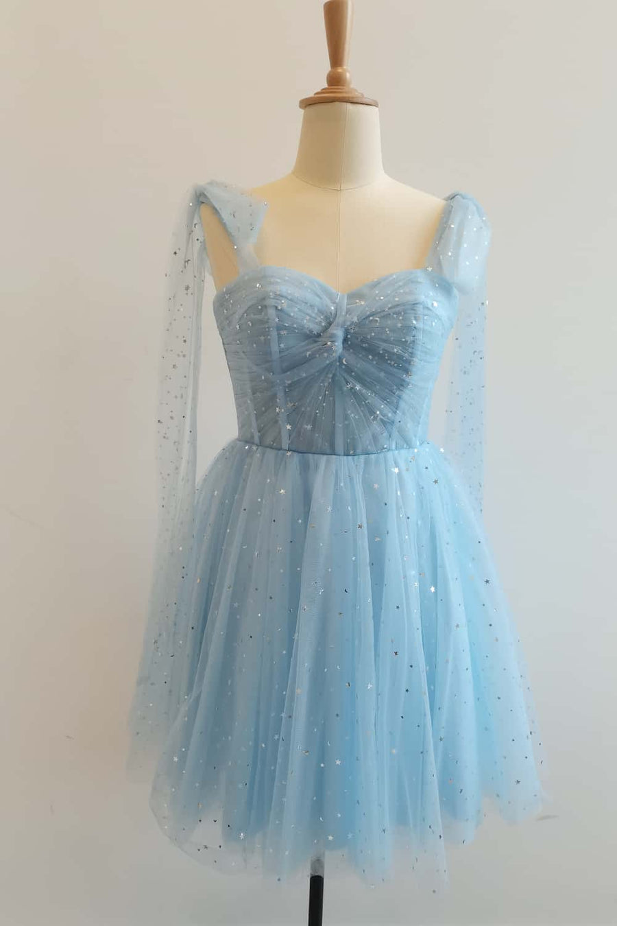 US 4 Twist Blue Starry Short Dress