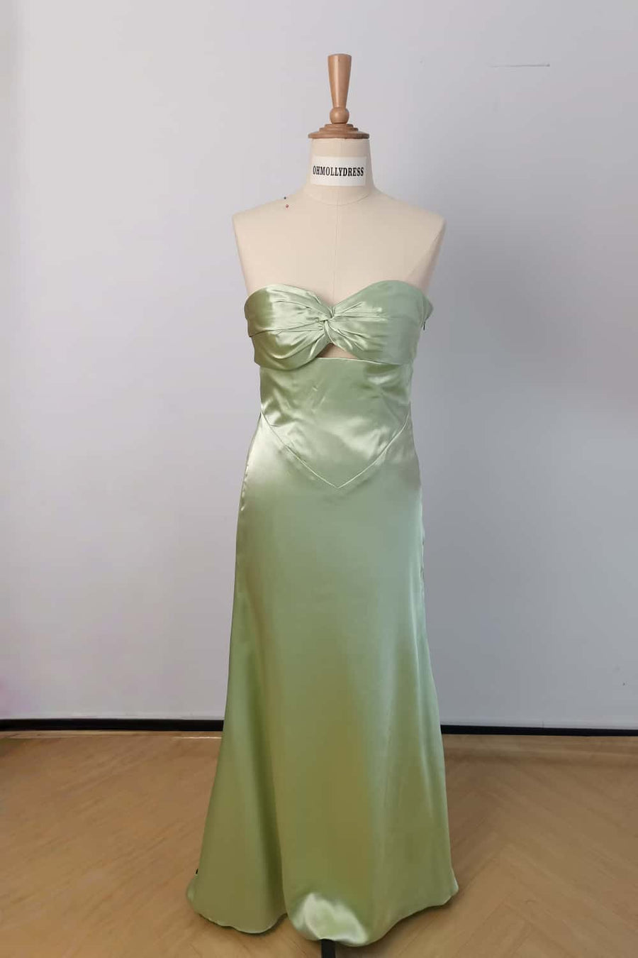 US 4 Twist Sage Column Long Dress