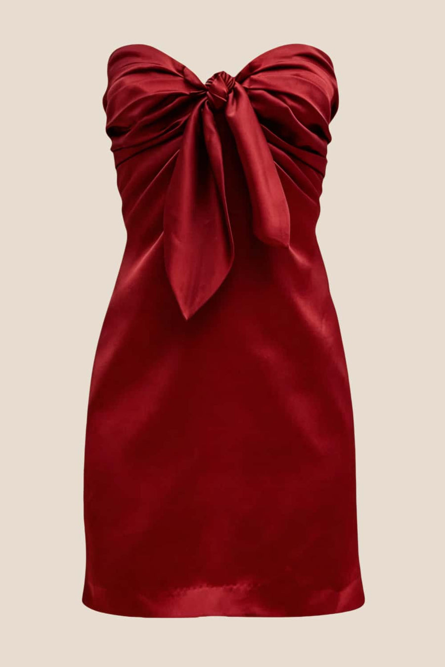 red tie front mini dress Velvi - Tori Ruched Mini Dress - Red