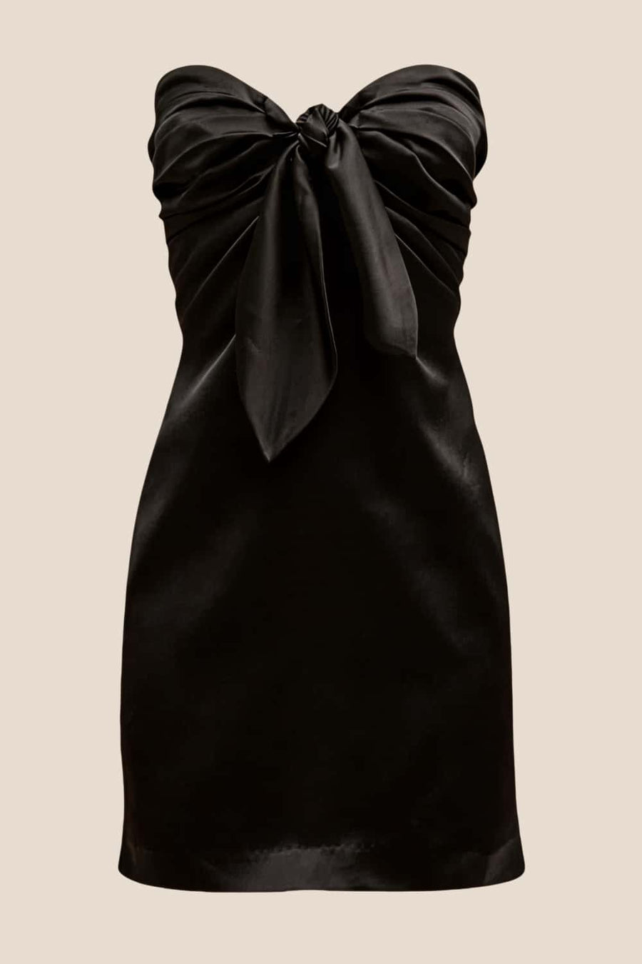 Strapless Navy Blue Tie Front Short Dress