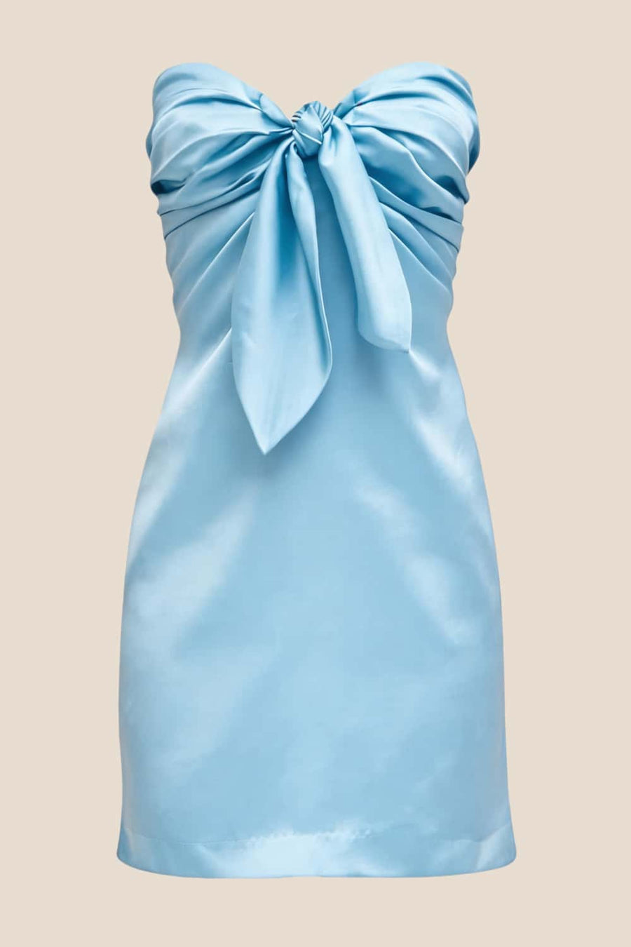 Strapless Navy Blue Tie Front Short Dress