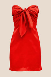 Strapless Navy Blue Tie Front Short Dress