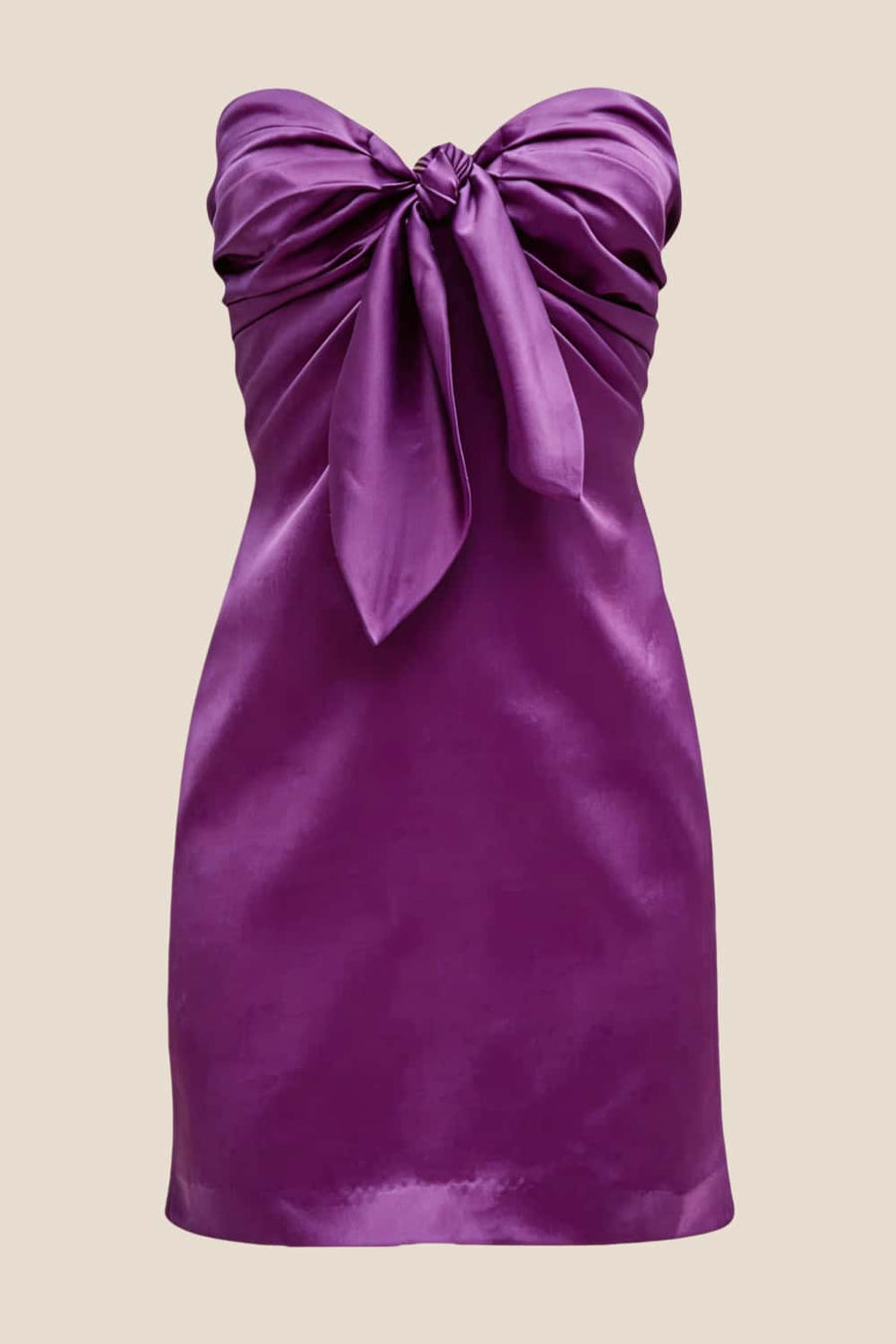 Strapless Navy Blue Tie Front Short Dress