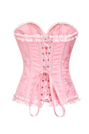 Sweetheart Blue Lace-Up Floral Corset