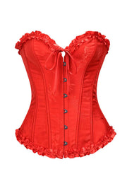 Sweetheart Blue Lace-Up Floral Corset