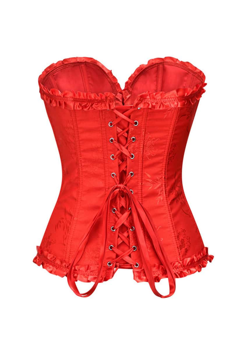 Sweetheart Blue Lace-Up Floral Corset