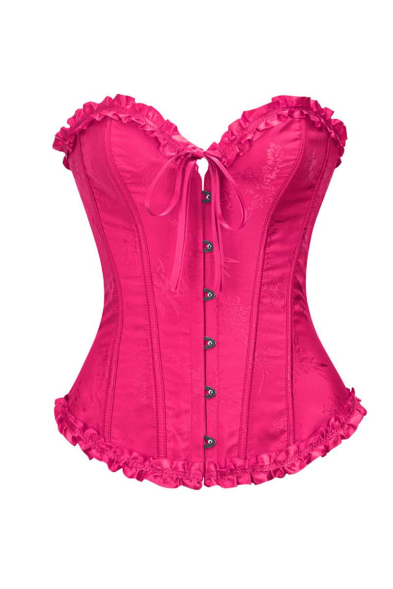Sweetheart Blue Lace-Up Floral Corset