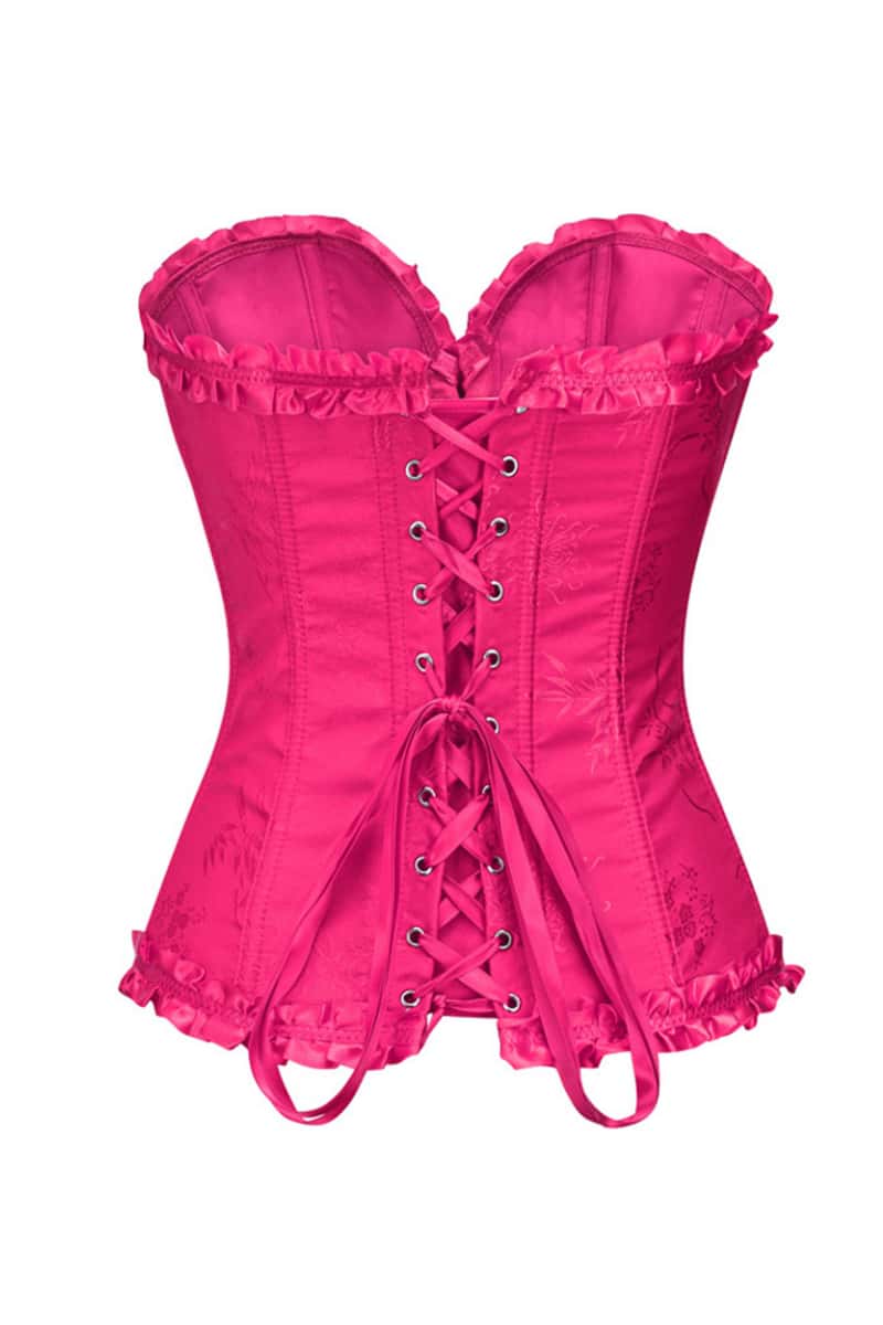 Sweetheart Blue Lace-Up Floral Corset