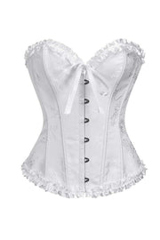 Sweetheart Blue Lace-Up Floral Corset