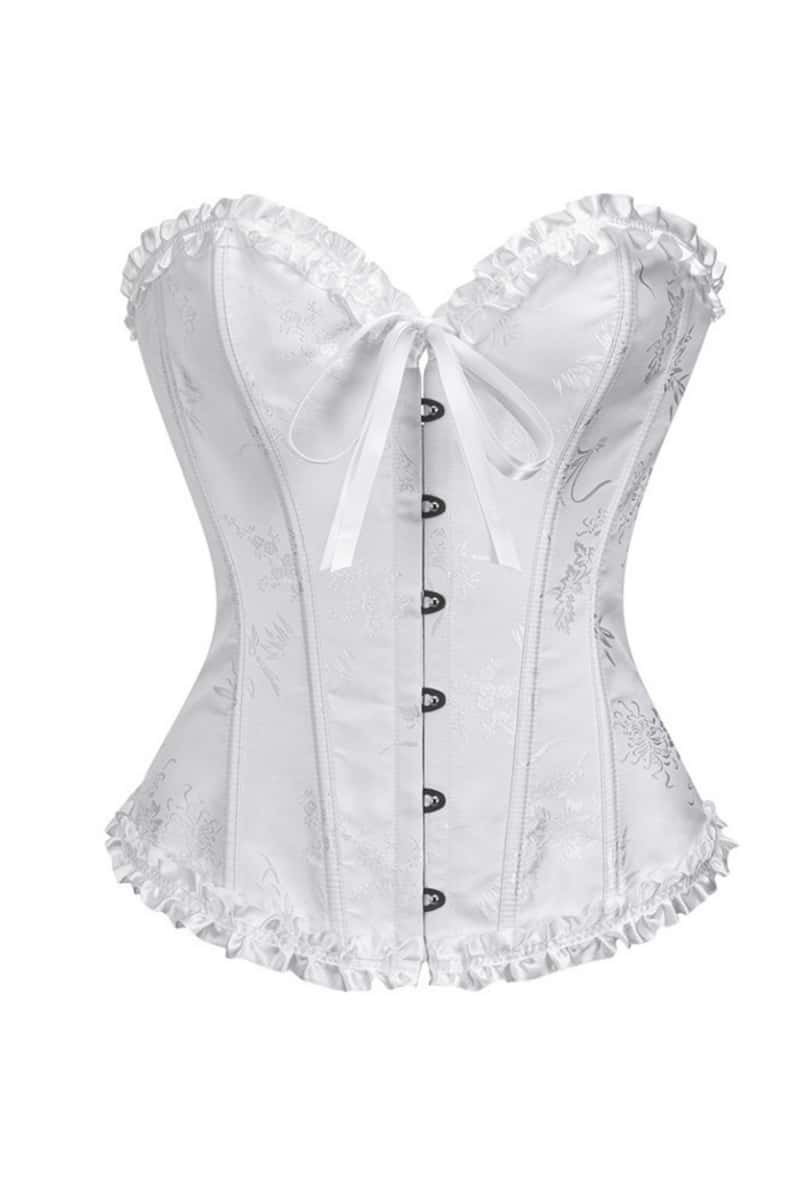Sweetheart Blue Lace-Up Floral Corset