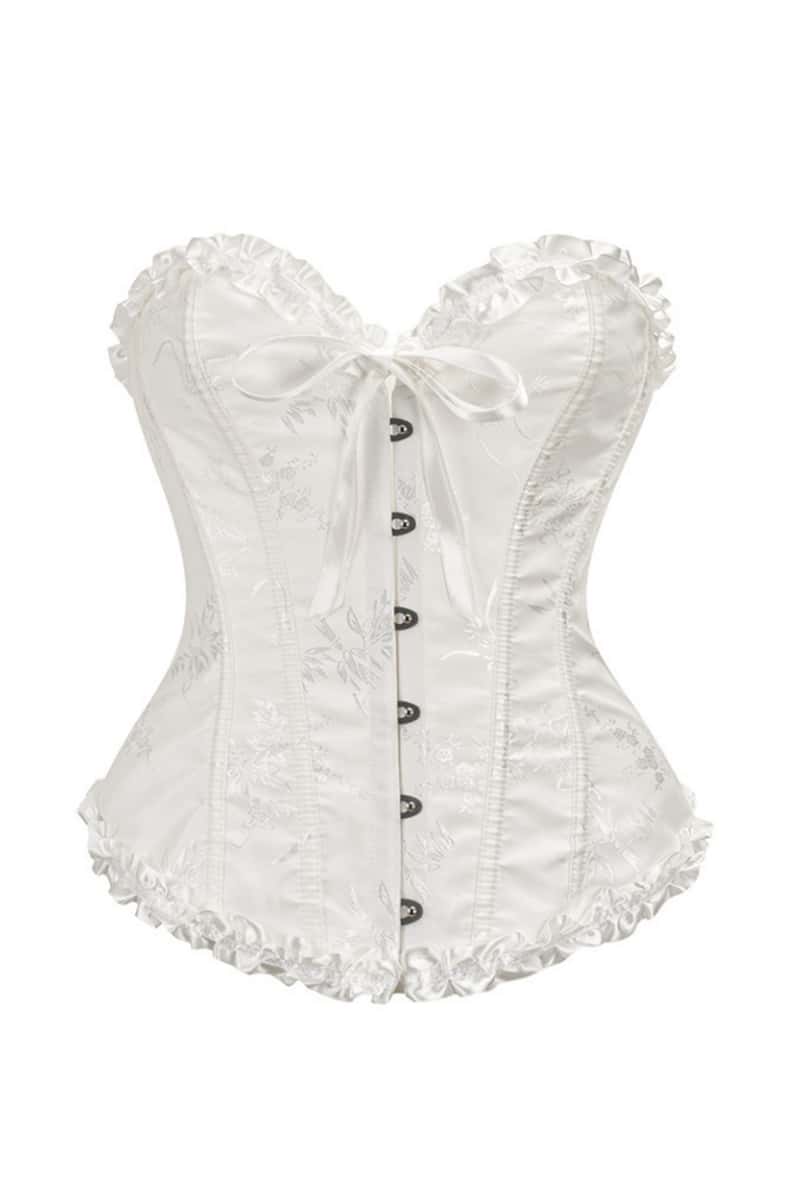 Sweetheart Blue Lace-Up Floral Corset