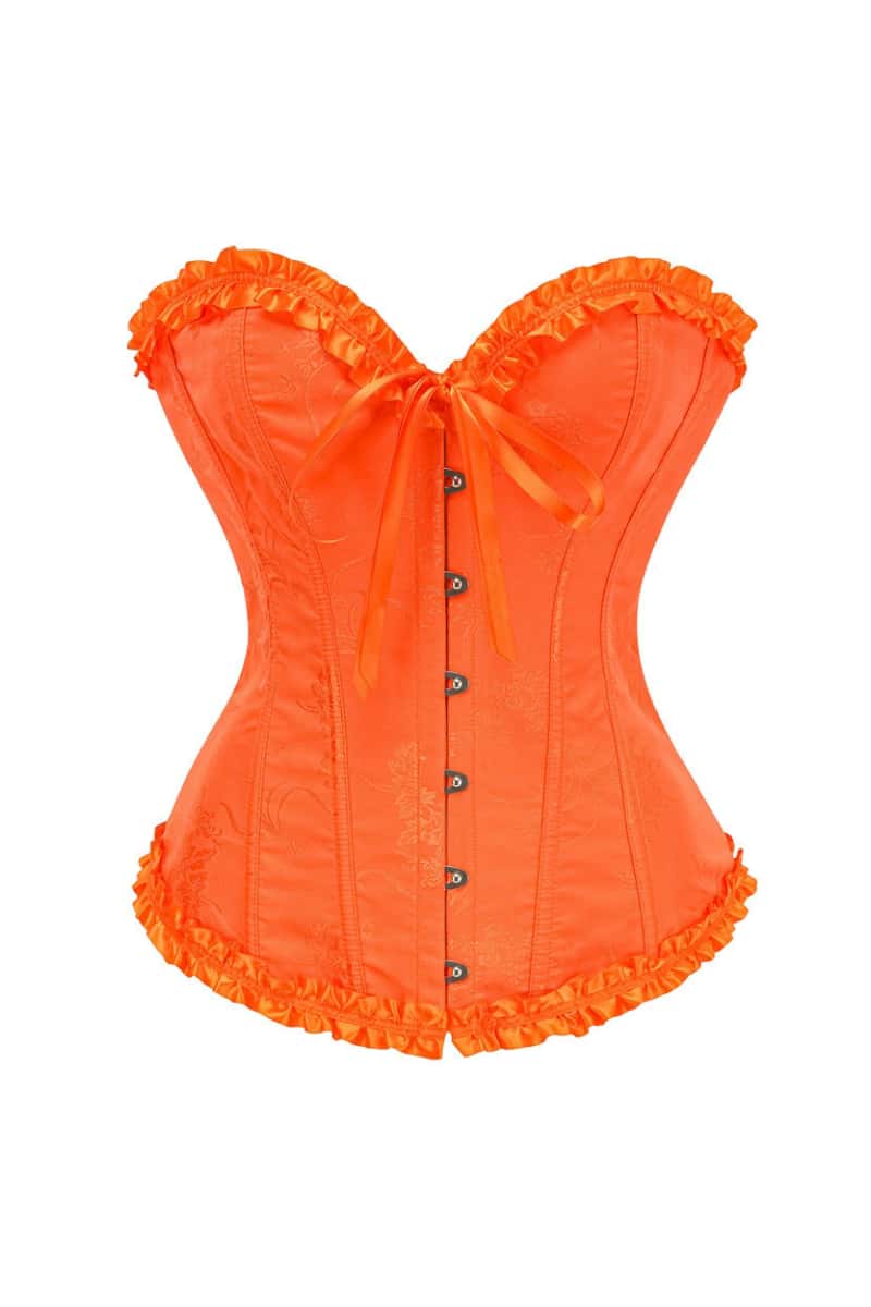 Sweetheart Blue Lace-Up Floral Corset
