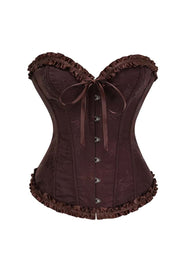 Sweetheart Blue Lace-Up Floral Corset