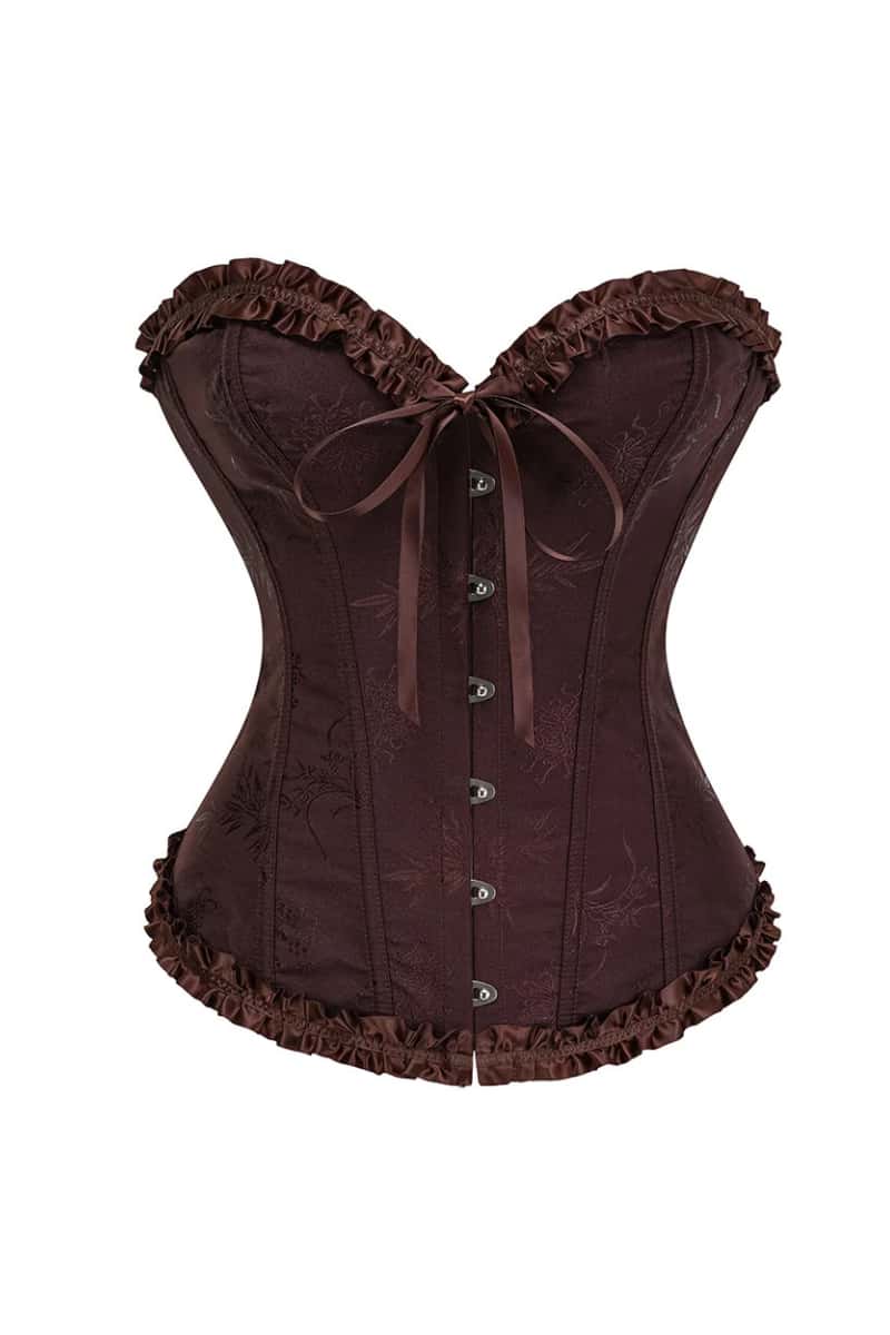 Sweetheart Blue Lace-Up Floral Corset