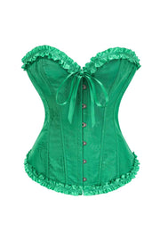 Sweetheart Blue Lace-Up Floral Corset