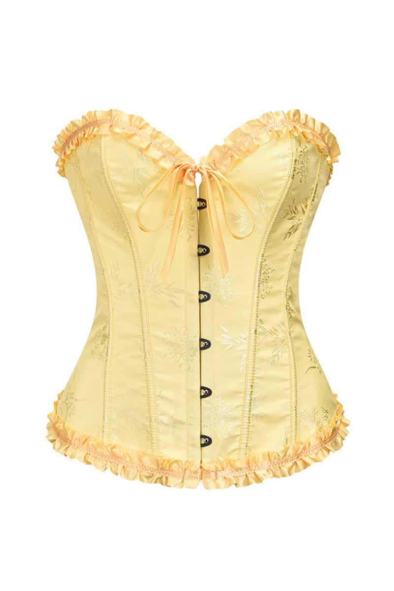 Sweetheart Blue Lace-Up Floral Corset