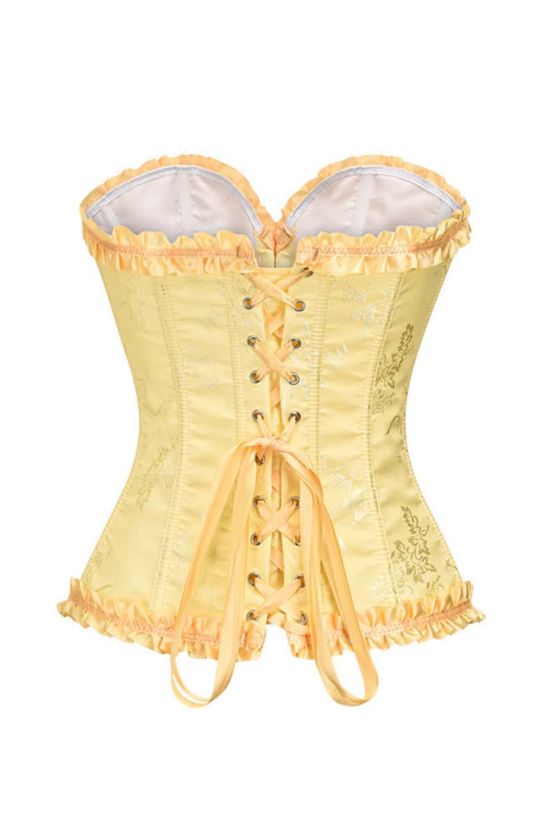 Sweetheart Blue Lace-Up Floral Corset